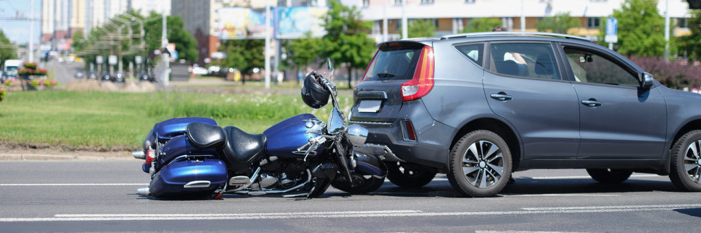 Portrait Of Traffic Accident Between Electric Bicycle And Car